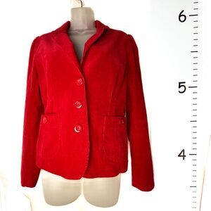 H&M Red Corduroy Three‎ Button Jacket Women's 12